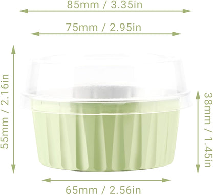 EUSOAR Foil Cupcake Wrappers, 30pcs 5oz Disposable Aluminum Foil Baking Cups with Lids, Mini Cheesecake Pan