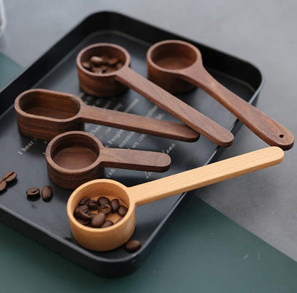 Coffee Scoop, CISHNOU Korean Style Beech Wooden Spoon for Ground Coffee, Tea, Soup Cooking Mixing Kitchen Utensils