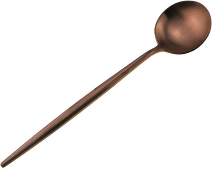 Matte Rose Gold Silverware Set - Gugrida 5-Piece 18/10 Stainless Steel Satin Finish Flatware Set, Dishwasher Safe