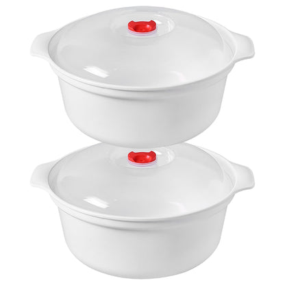 POYIPI 2 PCS Microwave Bowls with Lids Ramen Cooker Soup Bowls with Handls Microwavable Bowl Dishes Noodle Cooker Microwave Cookware for Office, College Dorm
