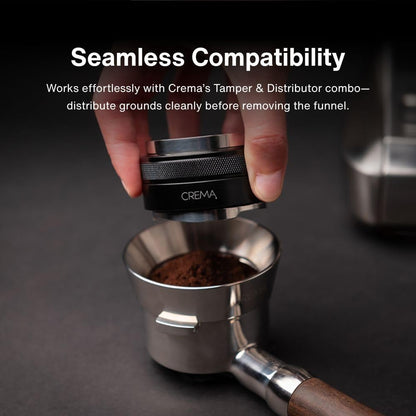 Crema Coffee Products 54mm Dosing Funnel, Compatible with 54mm Breville Portafilter, Durable Stainless Steel