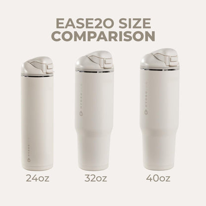 HydroJug Ease2o Water Bottle with Straw & Chug Lid, Stainless Steel, Vented Cap to Help Reduce Pressure, Water-Level Window, Cup Holder Friendly, Non-Slip Base – 32oz, Linen