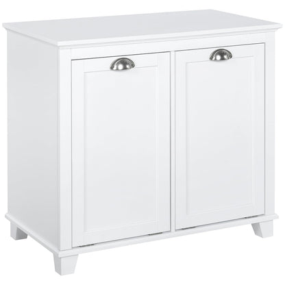 Geelife Tilt-Out Laundry Sorter Bathroom Cabinet, White - MDF White - Front Tilt Out Hamper - Bathroom, Design