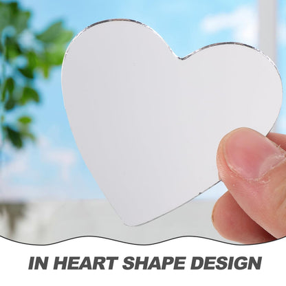 ULTNICE 20pcs Heart Shaped Glass Mirror Tiles: Mini Size Makeup Mirror for DIY Crafts, Portable Small for Handbag