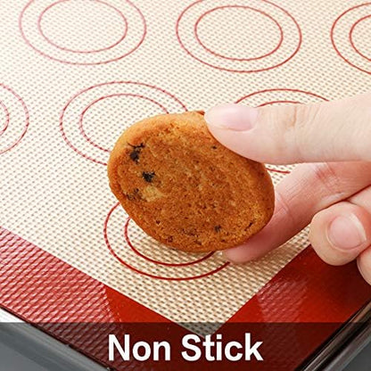 Skiennix Stainless Steel Baking Sheet Tray Set - Includes Cooling Rack & Silicone Mats | 16 x 12 Inch, Easy Clean