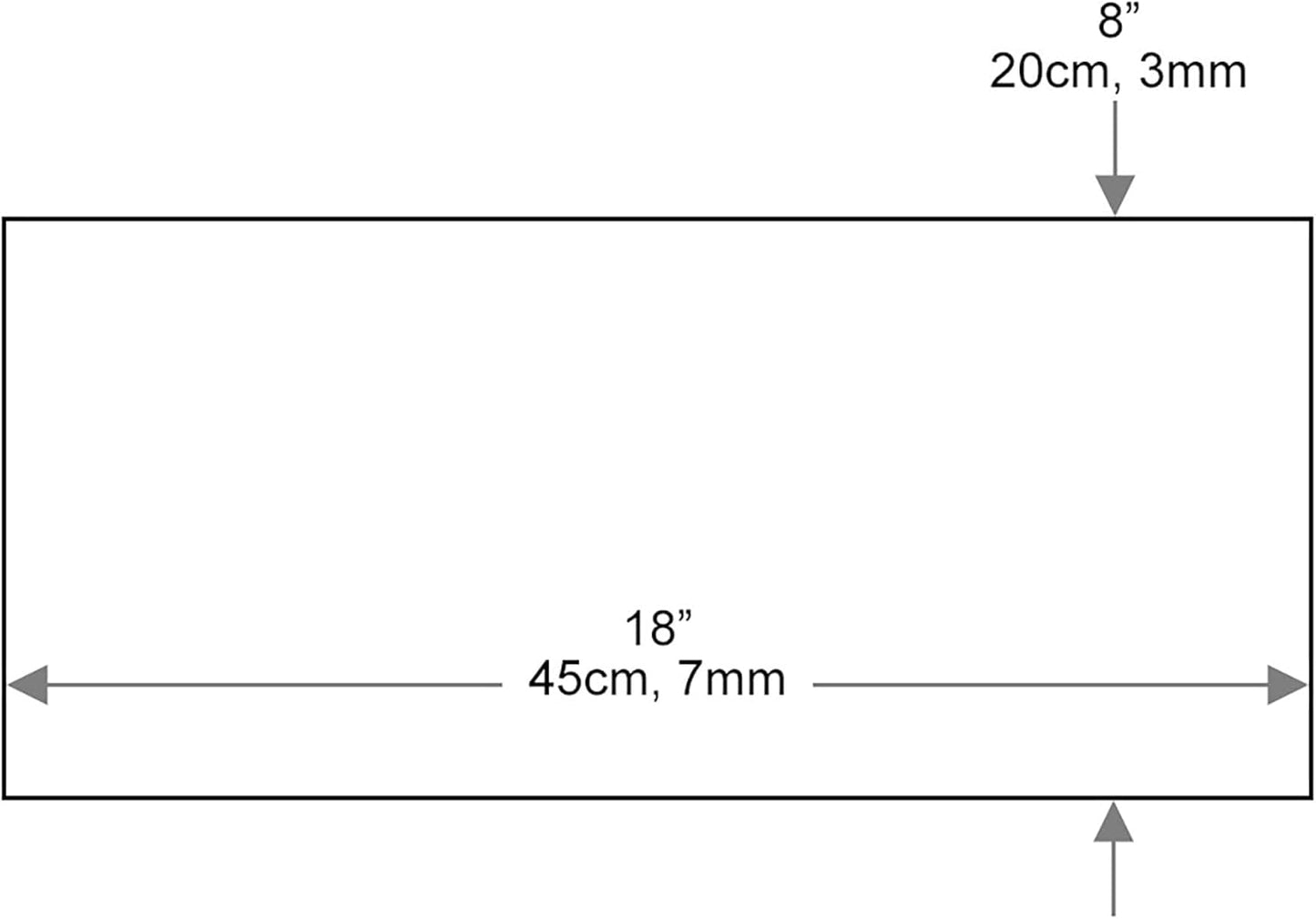 8" 18" 3/8" Dulles Glass x Rectangle Floating Glass Shelf - Shelf Only - Tempered - Thick - Flat Polished Glass