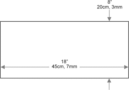8" 18" 3/8" Dulles Glass x Rectangle Floating Glass Shelf - Shelf Only - Tempered - Thick - Flat Polished Glass