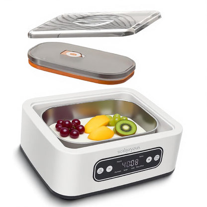 Genuine sealjoyous Yogurt Maker Machine with Adjust Temp(21°C-45°C/70°F-113°F)&Time(1-99h)304 Stainless Steel Inner Bowl(1.6 Quart) (Standard version)