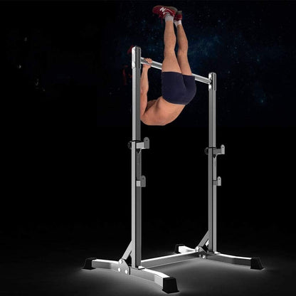 Sports Fitness Gymnastics Parallel Bars Rack Sturdy Steel Squat Barbell Free Bench Thole Adjustable Barbell Stand Squat Rack Multifunction Weightlifting Gym/Home Gym Portable Dumbbell Racks Stand