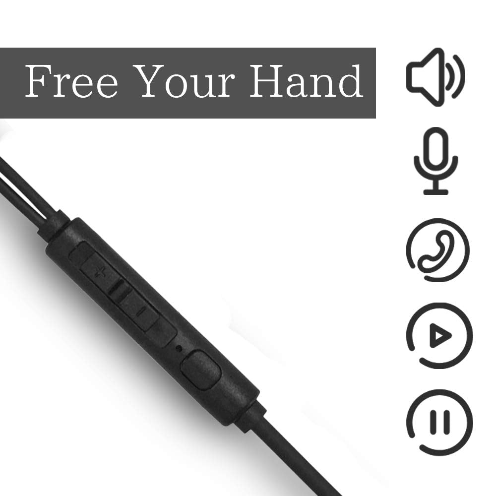 DLAND Sports Headphones Wired,Noise Cancelling Earhook Earbuds,Gaming Earphones with Detachable Microphone for PS4,Xbox,Laptop Computer, Cellphone.Inline Controls for Hands-Free Calling.