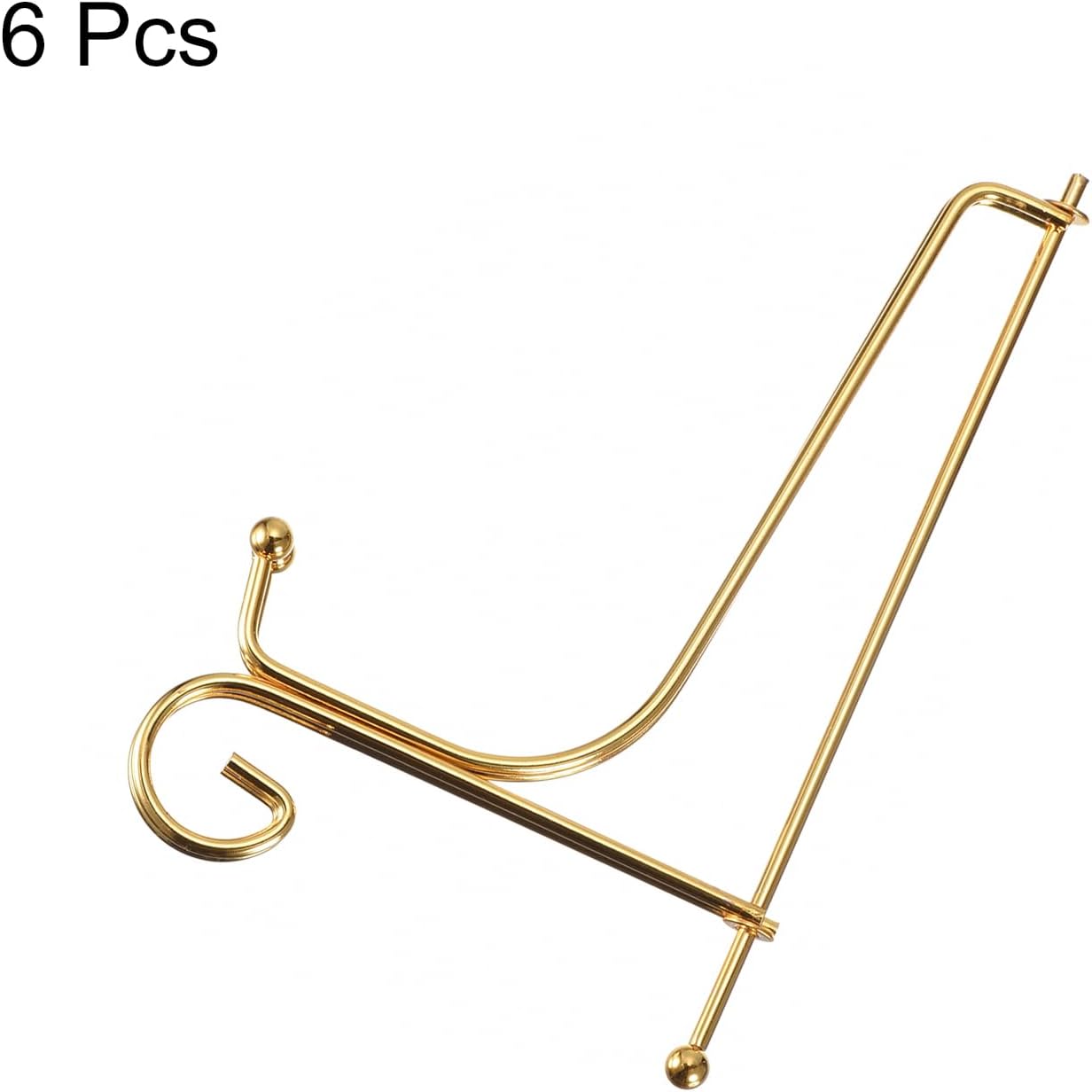 uxcell 6 Inch Plate Stand for Display, 6Pcs Iron Decorative Plate Holder, Folding Display Stand, Gold