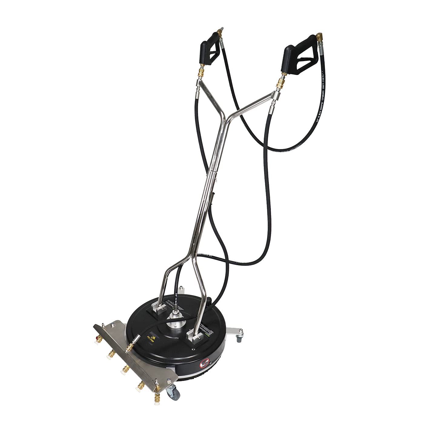 Erie Tools 20" Polypropylene Surface Cleaner with Wheels, 4 Nozzle Spray Bar, Side Nozzles Front Spray Bar, Dual Trigger Guns, Wheels, 4000 PSI 4 GPM