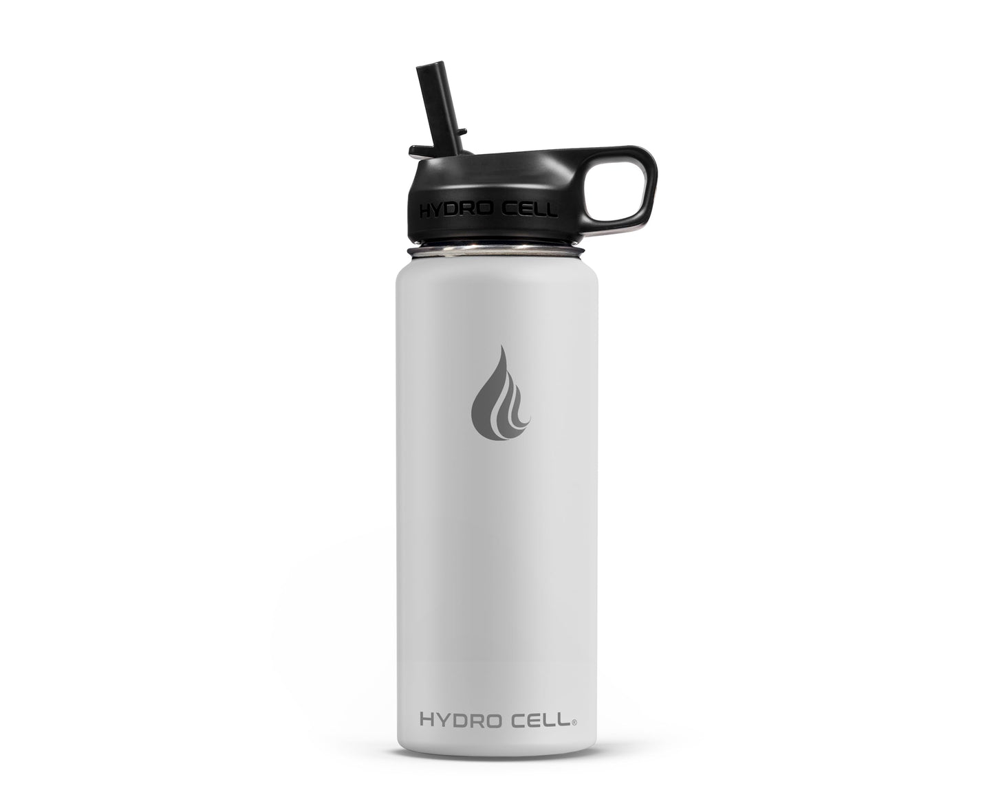 HYDRO CELL Stainless Steel Insulated Water Bottle with Straw - For Cold & Hot Drinks - Metal Vacuum Flask with Screw Cap and Modern Leakproof Sport Thermos for Adults (Frost 18oz)