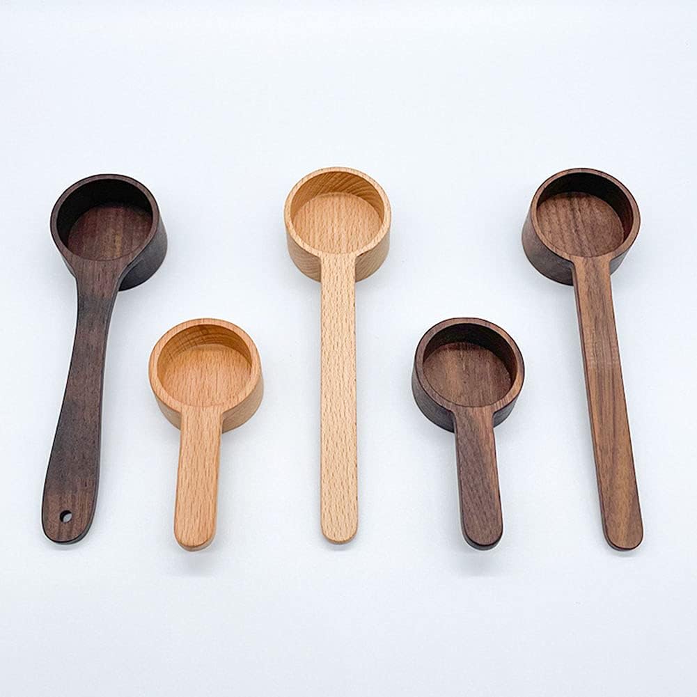 Coffee Scoop, CISHNOU Korean Style Beech Wooden Spoon for Ground Coffee, Tea, Soup Cooking Mixing Kitchen Utensils