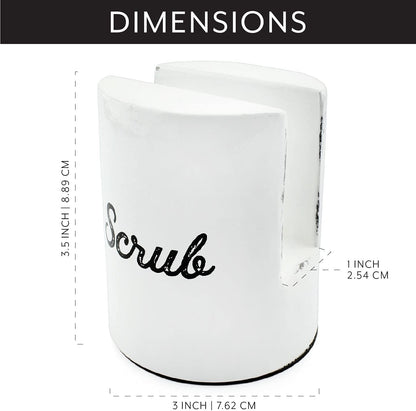AuldHome Design White Enamel Sponge Holder, Rustic Enamelware Kitchen Sink Accessory