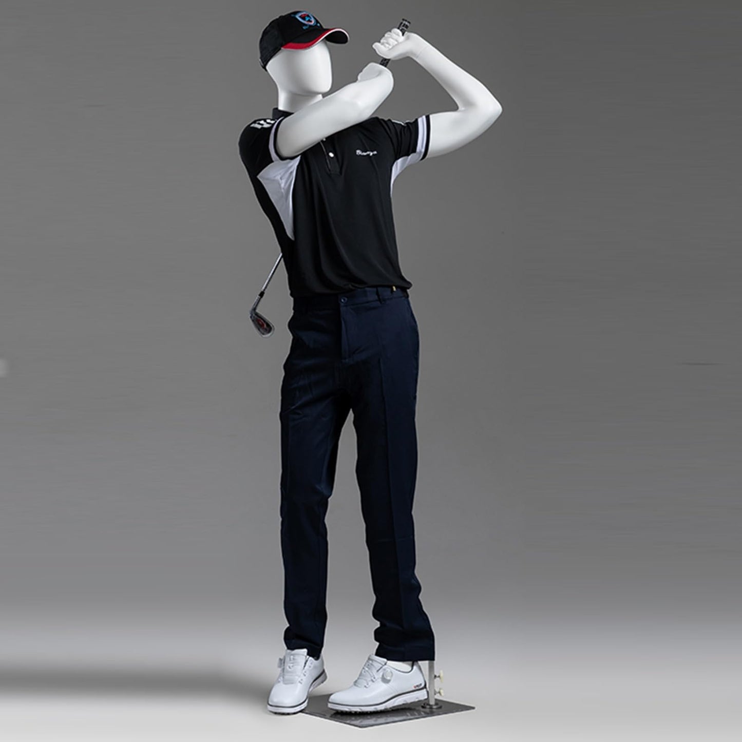 Realistic Golf Sports Mannequin Full Body Display, Detachable Male/Female Dress Form with Sturdy Metal Base for Retail Showcases and Apparel Display(Male One Size)