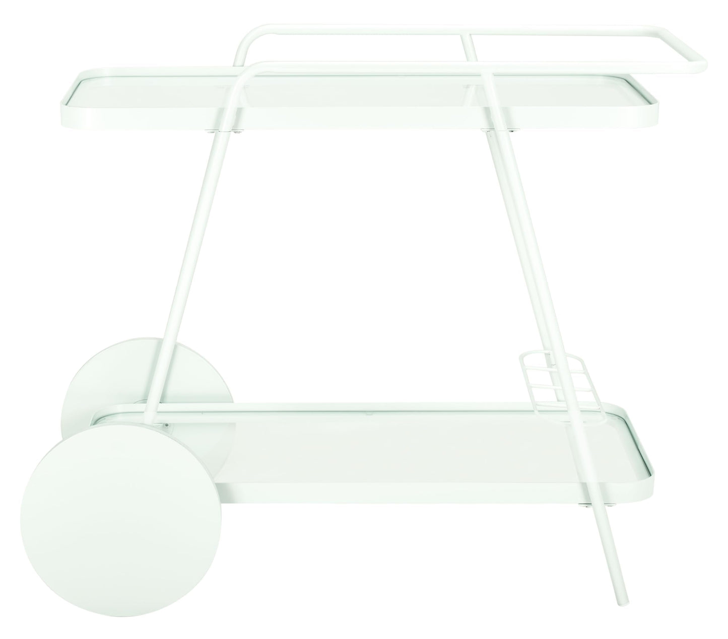 SAFAVIEH Home Collection Zunia Soft Mint & Clear Glass 2-Tier Kitchen Dining Bar Cart Trolly with Wheels