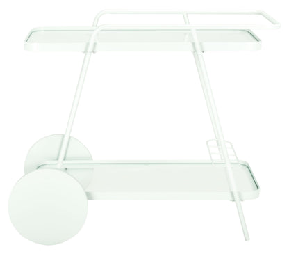 SAFAVIEH Home Collection Zunia Soft Mint & Clear Glass 2-Tier Kitchen Dining Bar Cart Trolly with Wheels