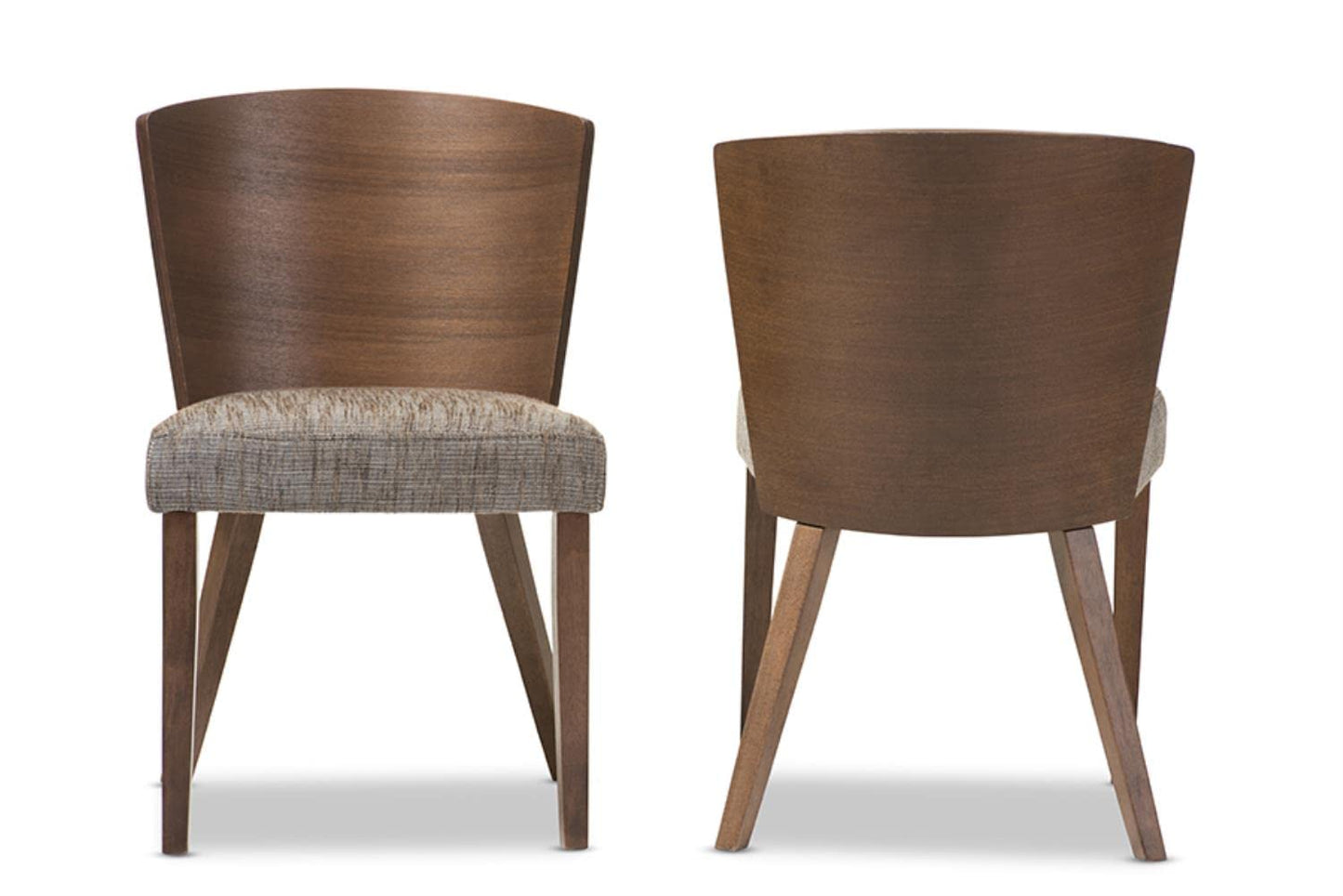 Baxton Studio Sparrow Wood Modern Dining Chair, Brown, Set of 2, 20.62L x 22W x 31.25H