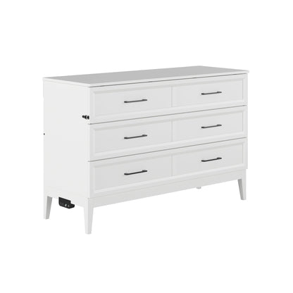 AFI, Santa Fe Queen Murphy Bed Chest with Mattress and Built-in Charger, White