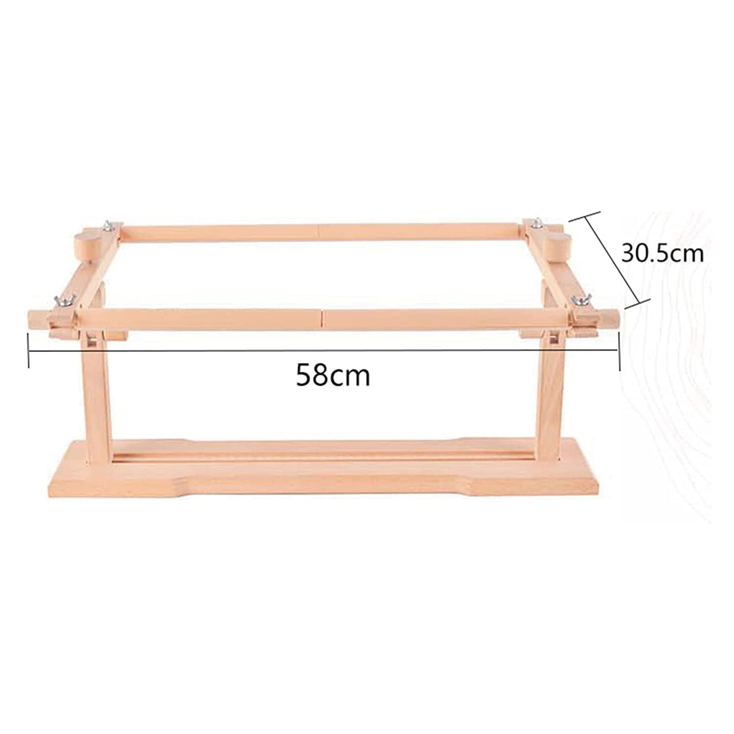 Rotated Embroidery Frame Stand, Adjustable Cross Stitch Scroll Frame, Beech Wood Quilt Frame Needlepoint Holder Floor Table Lap Stand for Stitching Sewing Craft