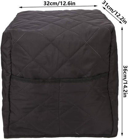 Soft Cotton Coffee Machine Dust Cover, Washable Black Cover for Home Office, 12.6 X 12.2 X 14.2 inch