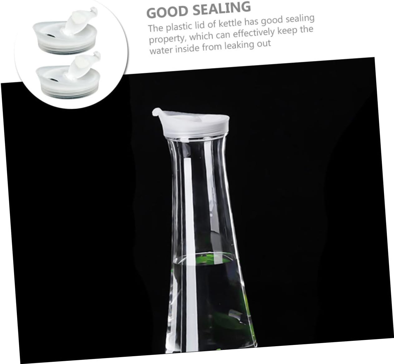 HOMSFOU 2pcs Glass Water Pitcher Lids, Replaceable Plastic Lids for Tea, Juice, and Water Carafes
