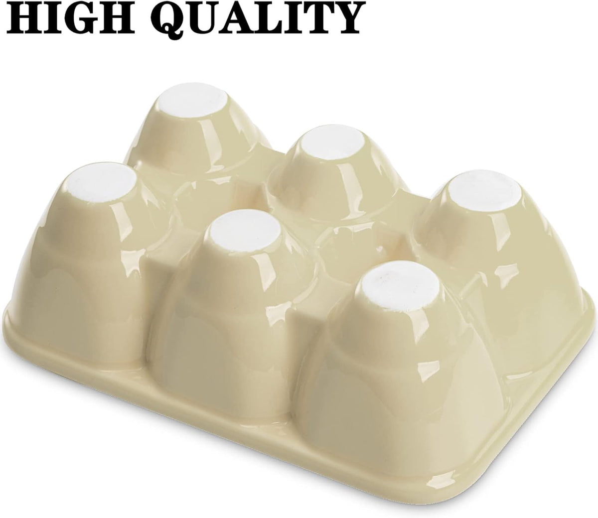 DEAYOU 3-Pack 18 Cups Ceramic Egg Tray - 6-Cup Porcelain Egg Holder Container for Countertop, Fridge, Kitchen