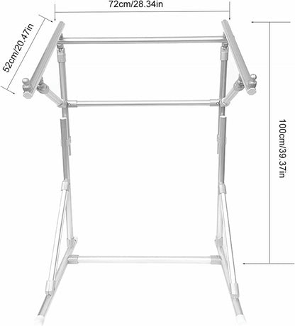 Embroidery Stand Cross Embroidery Frame Embroidery Auxiliary Tool Adjustable Floor Stand Lean Tube Suitable for Craftsmanship and Sewing, 39.37*28.34*20.47in, Silver~/