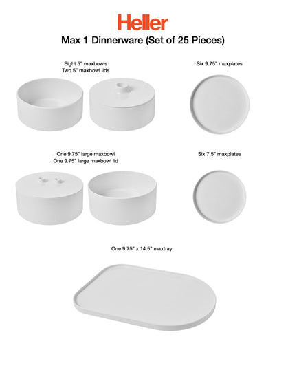 Max 1 | 25-Piece Dinnerware Set | Hellerware | Massimo & Lella Vignelli