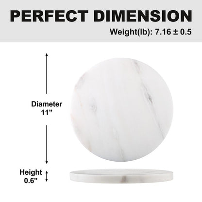 Koville African Natural Marble Cutting Board for Kitchen, 16inch Round Hand Crafted Marble Slab for Cheese, Charcuterie, Pastry Board - Wedding Gift, House Warming Gift(Namib Fantasy)