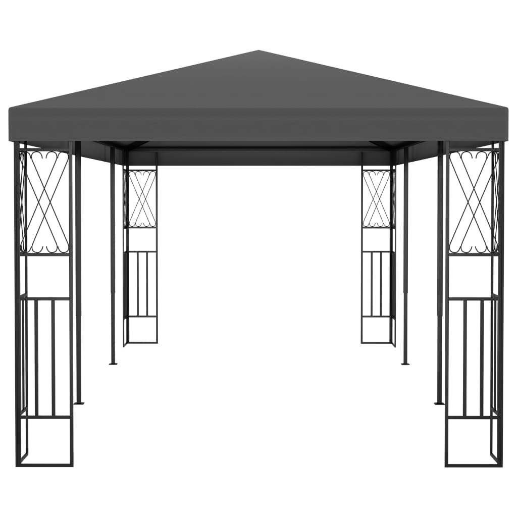 Large Anthracite Gazebo, 100% Polyester Canopy, Durable Steel Frame, 9.8x9.8 ft Outdoor Patio Shelter for Parties, UV-Resistant Fabric, Easy Assembly Outdoor Structures