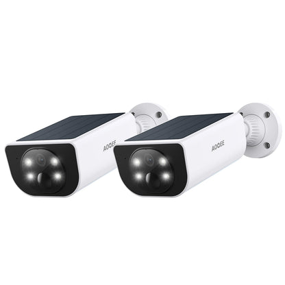 Cameras for Home Security-2.4GHz Wireless Security Camera Outdoor with AI Motion Detection & Siren, Non-Stop Solar Powered Charging, 2K Color Night Vision, SD/Cloud Storage, Waterproof, S1 4P