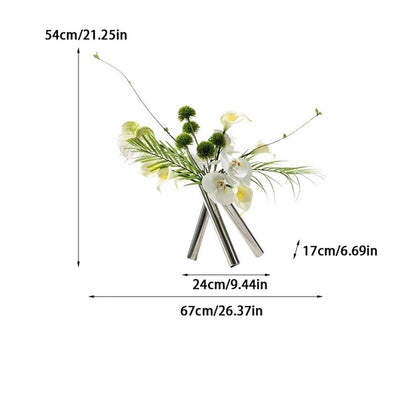 Light Luxury Creative Round Tube Simulation Flower Art Decoration Sample Room Living Porch Arrangement Simple Fake Plants