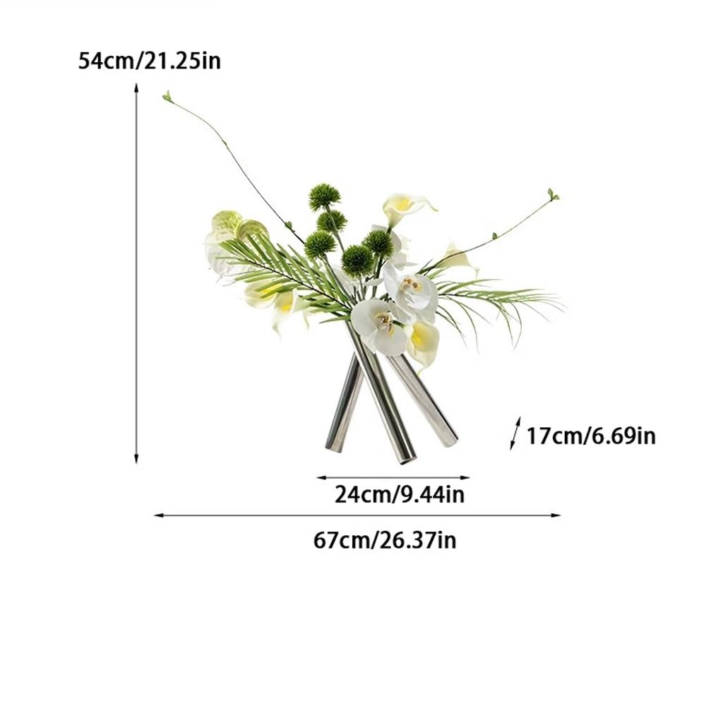SABALON Simulation Tree Potted Plant Light Luxury Creative Round Tube Simulation Flower Art Decoration Sample Room Living Room Porch Flower Arrangement Simple Decoration Artificial Bonsai Tree