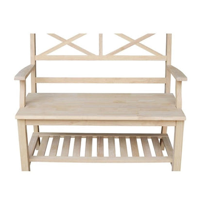 International Concepts Double X- Back Bench, Unfinished