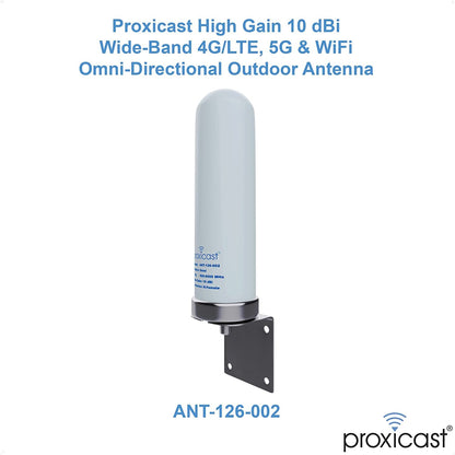 Proxicast 10 dBi 4G/5G/WiFI Omni Antenna + 25 ft Pro-Grade Coax Cable + Free Tape Bundle (ANT-126-002-BDL-25)