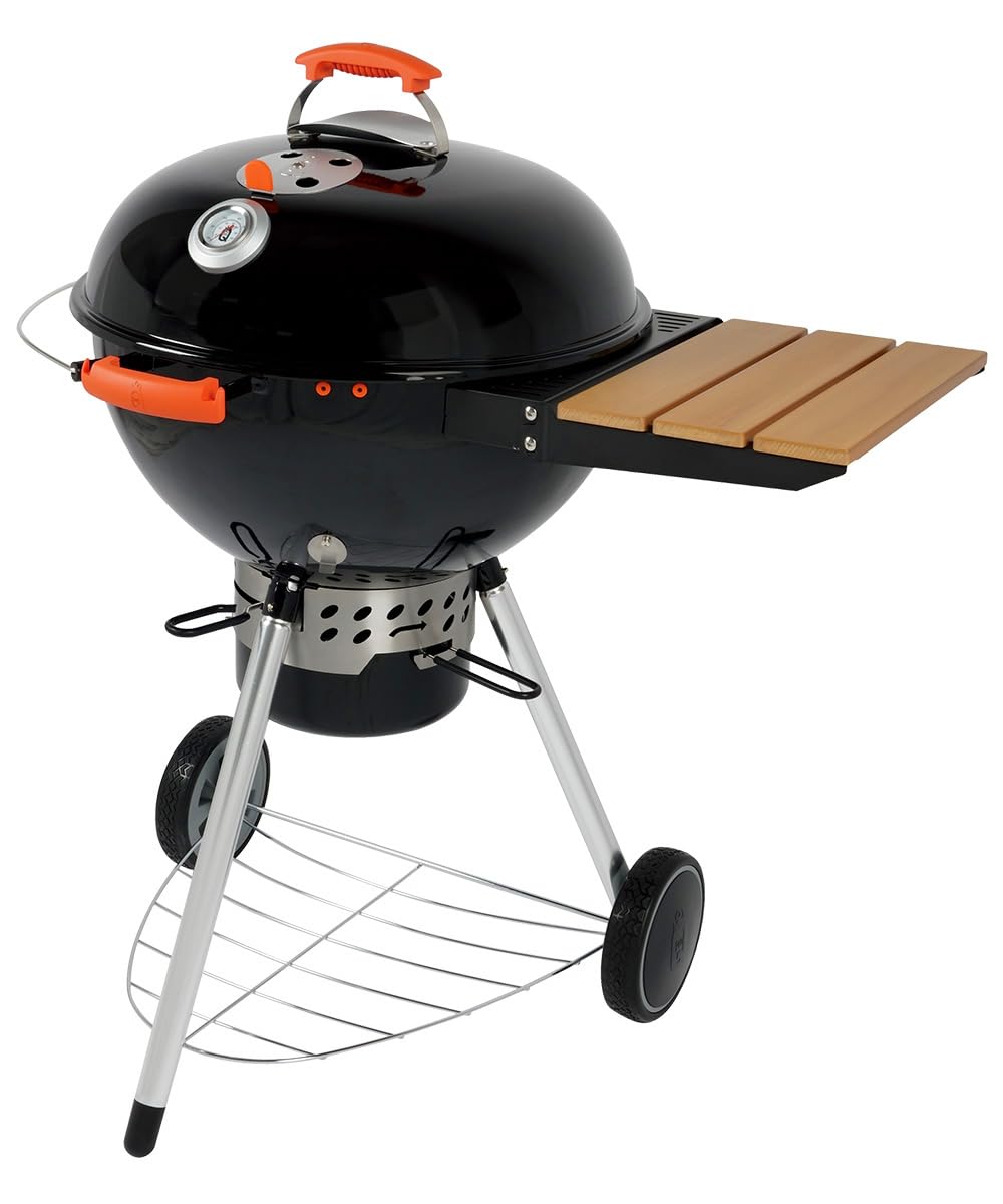 ProQ Charcoal Kettle BBQ Grill with Side Table (Rodeo ST-57), 22" – Charcoal Barbecue Grill - Outdoor Smokers and Grills – BBQ with Smoker