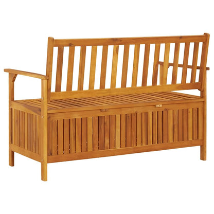 Favemtsl Solid Acacia Wood Storage Bench 47.2 x 24.8 Patio Outdoor Seating with Hidden Compartment Rustic Brown Oiled Finish for Porch Garden Backyard