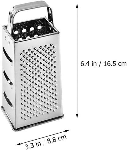 SHERCHPRY Cheese Slicer, Box Grater, Stainless Steel Vegetable Shredder Mandoline Slicer for Kitchen, 6inch Potato