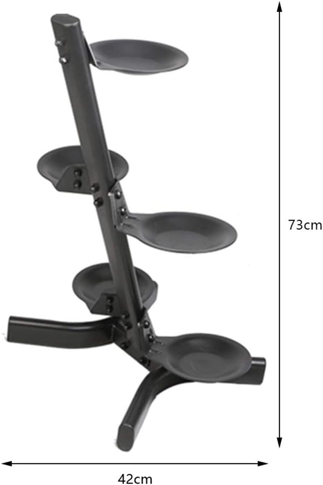 ZYMEN Private Training Gym Kettlebell Rack Kettlebell Medicine Ball Storage Rack High Load-Bearing Tray, Small Footprint Dumbbell Racks (Color : Black, Size : 42 * 39 * 73cm)