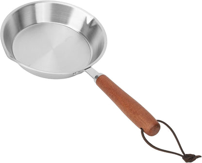Luqeeg Stainless Steel Mini Frying Pan, Non-Stick Egg Skillet, Compatible with Induction and Gas Stoves (16CM)