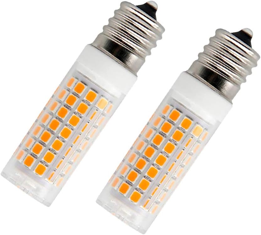 Microwave Oven Stovetop Light, 7W E17 Appliance Light, Range Hood Light Bulb, 2-Pack (Warm White)