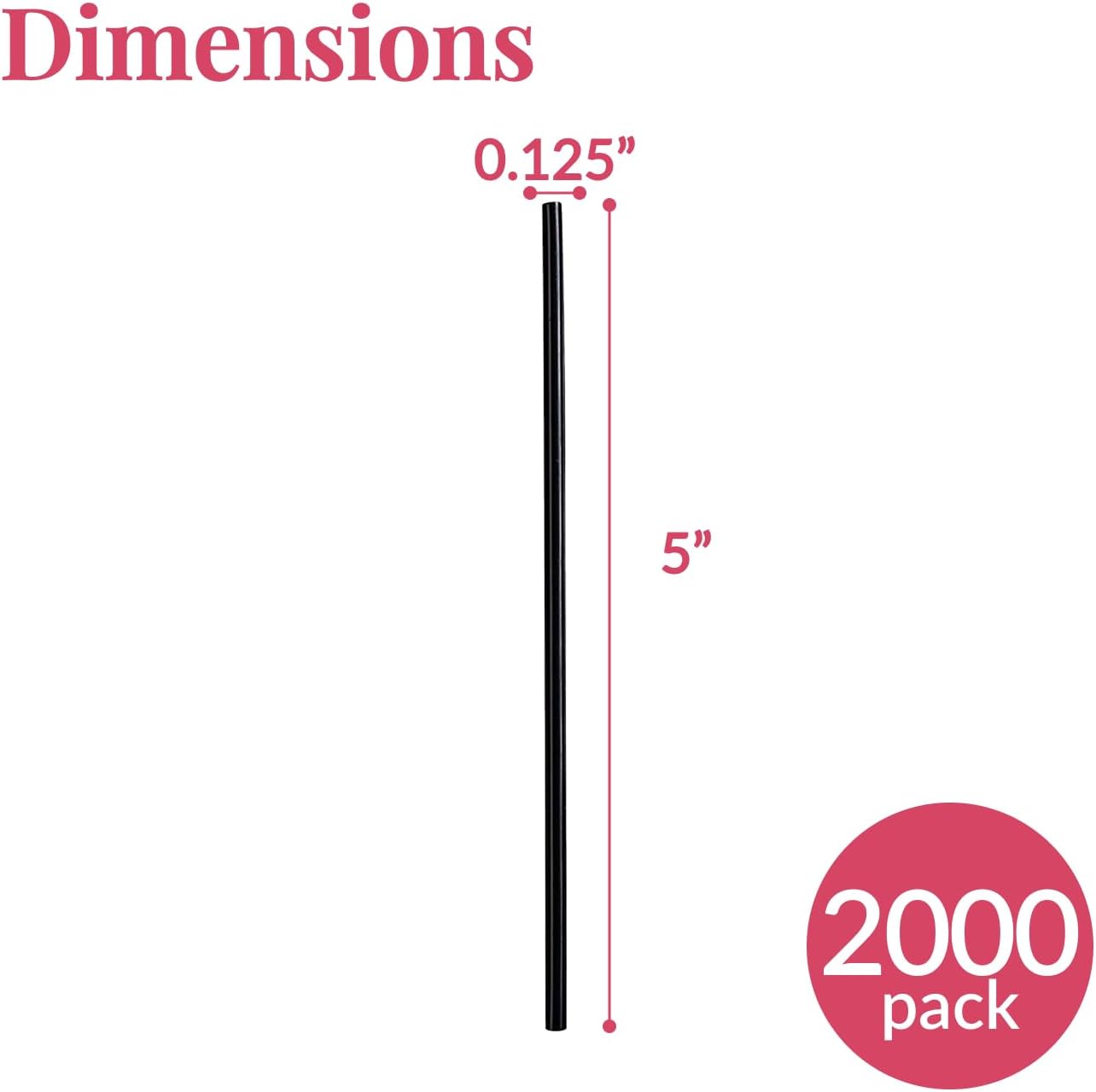 Prestee Plastic Coffee Stirrers, 2000ct, 5" Disposable Stir Stick for Drinks and Coffee, Black