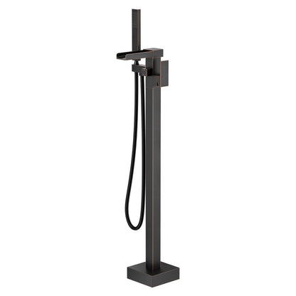 Freestanding Tub Faucet Oil Rubbed Bronze: ALEASHA High Flow Max 6.74 GPM Free Standing Tub Filler-Brass Modern Floor Mount Bathtub Faucet with Handheld Shower, for the Ultimate Elegant SPA Experience