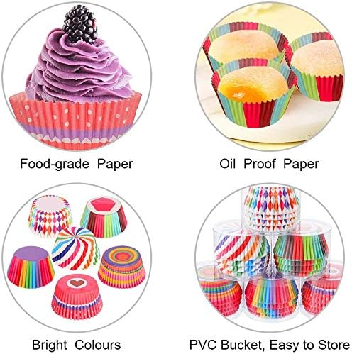 600PCS/Set Muffin Cupcake Paper Cups, Cake Forms Cupcake Liner Baking Muffin Box Party Tray Decorating Tools