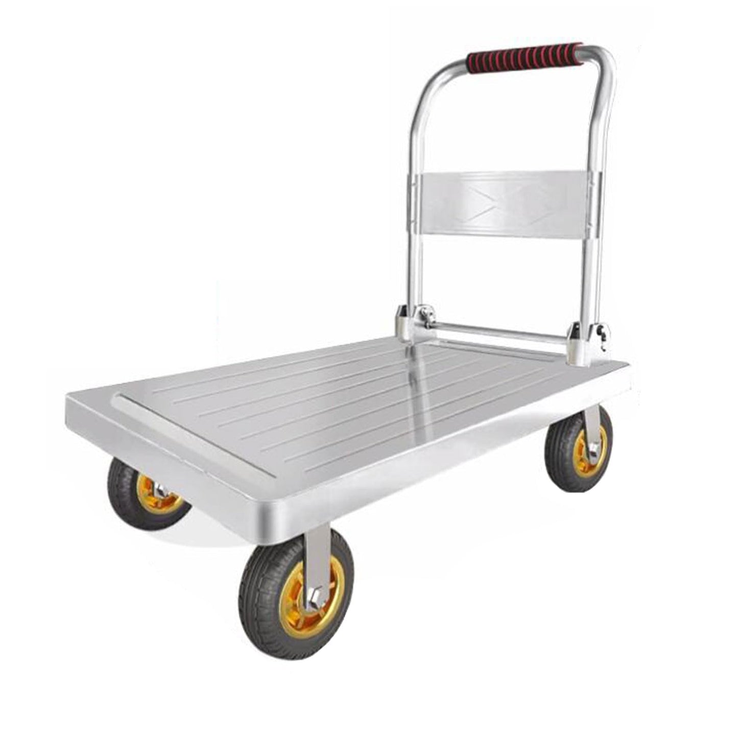 Folding Platform Trucks,Rolling Flatbed Cart Dolly for Easy Transportation Heavy Industrial Platform Hand Trucks, Garage Warehouse Moving Truck,Heavy Duty Platform Trolley with Rubber (Size:110x65cm)