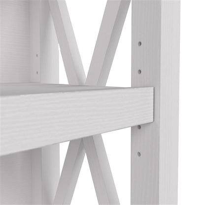 Bush Home Key West 5 Shelf Bookcase - Set of 2 | Tall Bookshelves in Pure White Oak | Sturdy Display Shelves for Library, Living Room, and Home Office
