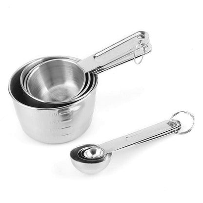 8 Pcs/Set Stainless Steel Baking Tools Measuring Cup for Making Cakes Measuring Cup, for Making Bread Other Desserts for Home Kitchen Desserts/Bakeries