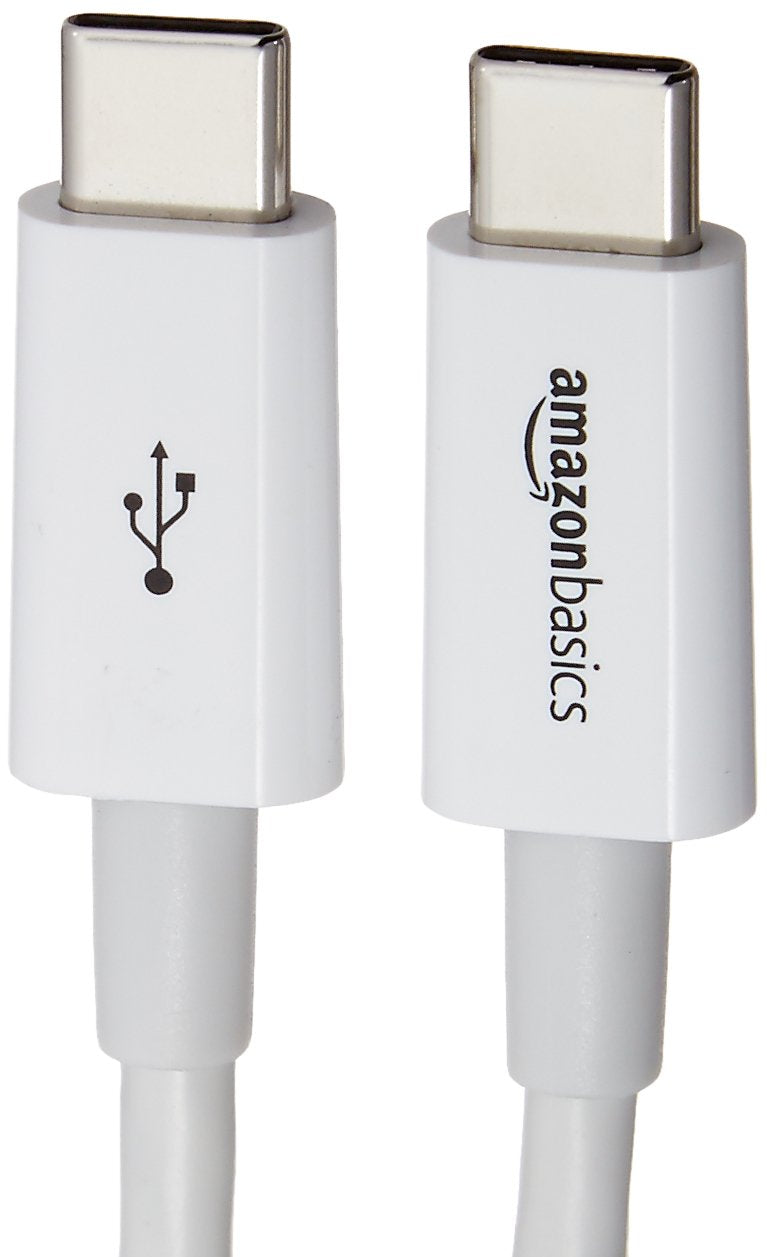 Amazon Basics USB-C to USB-C Fast Charger Cable, 480Mbps Speed, USB-IF Certified, for Fast Charging Apple iPhone 16/15, iPad, MacBook, Samsung Galaxy, Tablets, Laptops, 6 Foot, White